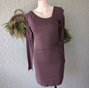 Kookai Long Sleeve Dress in Deep Brown